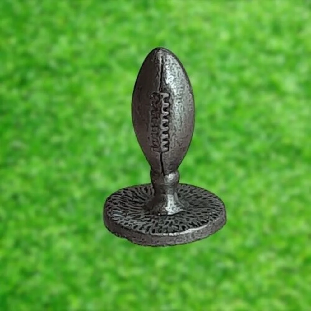 Vintage Pewter Mini Figurine - Football Ball Standing on Grass